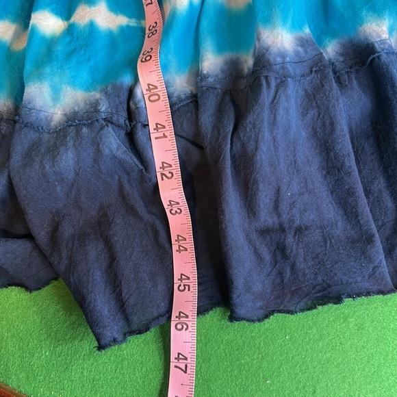 FABULOUS BLUE & WHITE TIE DYE OMBRÉ MAXI DRESS SIZE MEDIUM - Picture 12 of 15